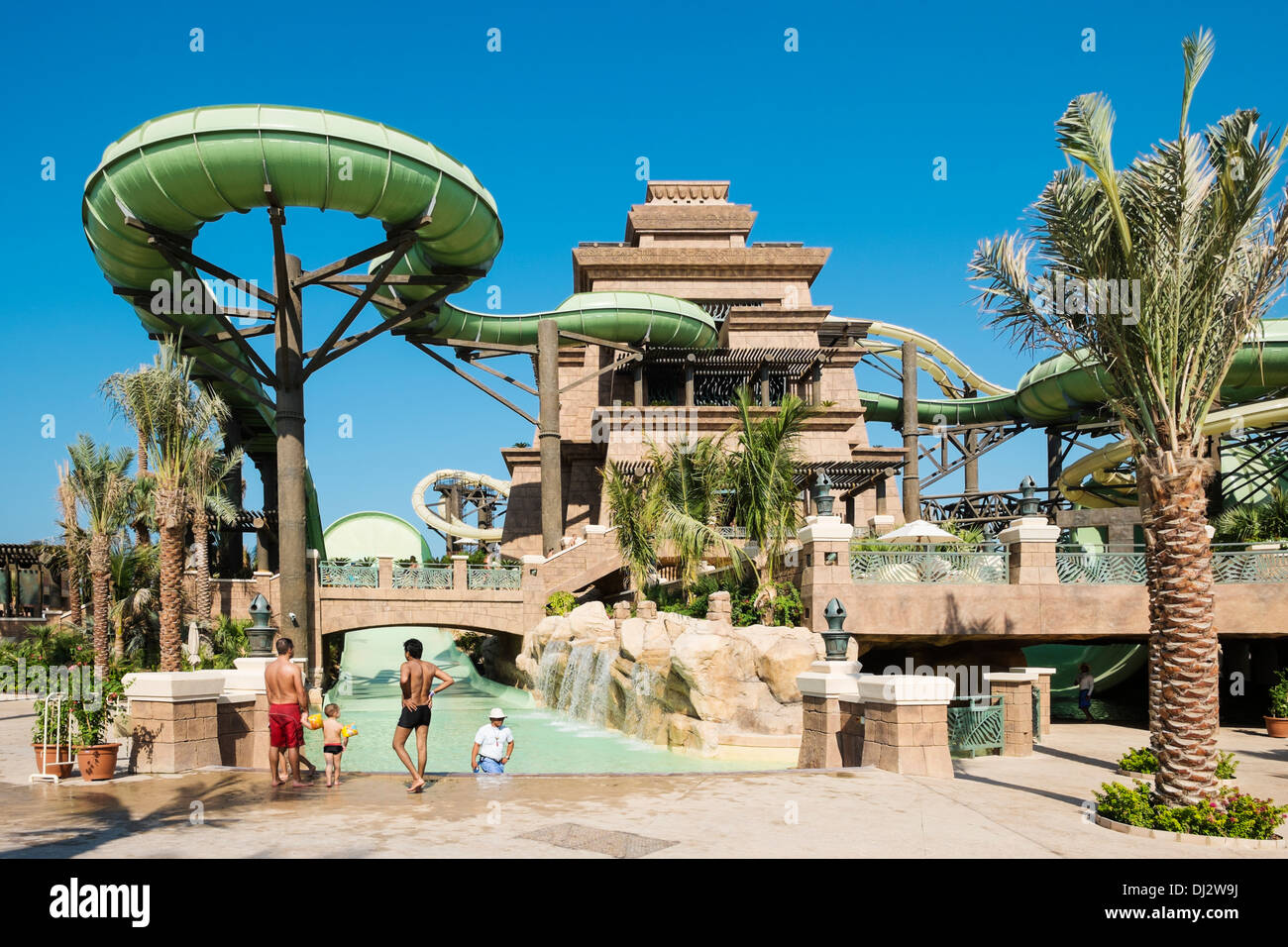 The new Tower of Poseidon at Aquaventure water park at the Atlantis Hotel on The Palm island Dubai Stock Photo