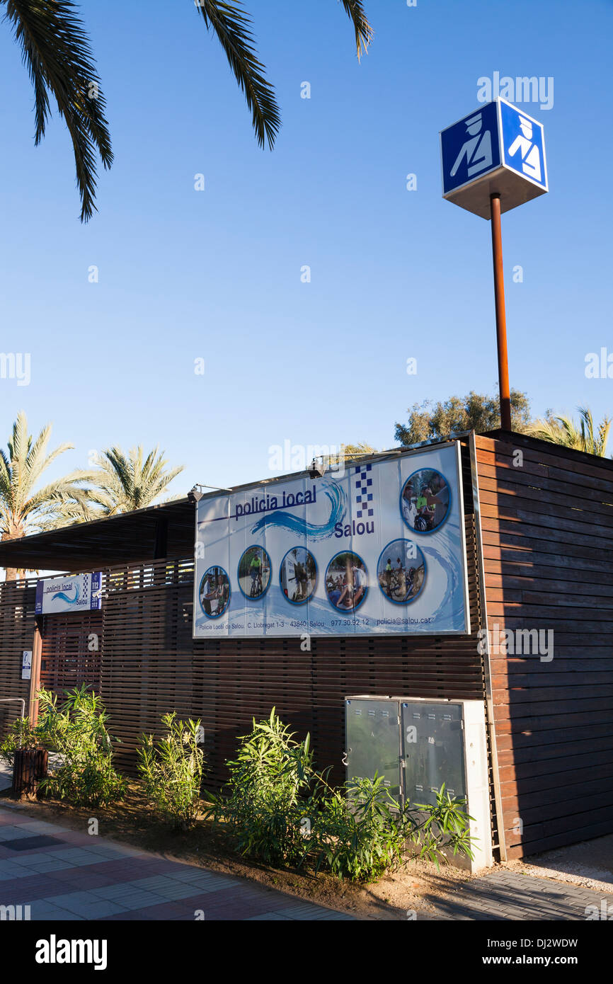 Policia Local Station on salou seafront. Stock Photo
