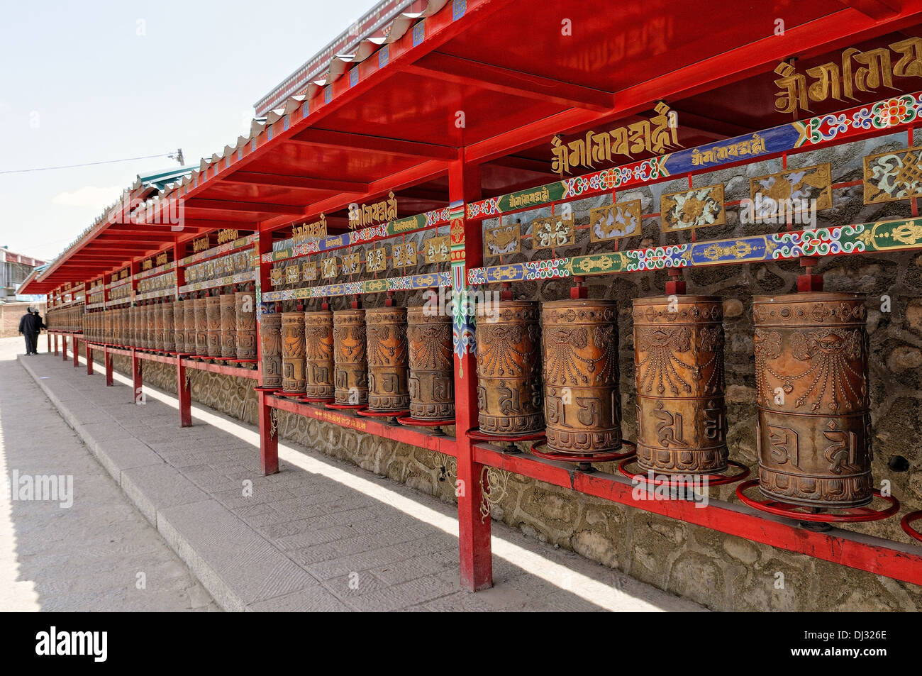 Buddhist prayer mills Stock Photo