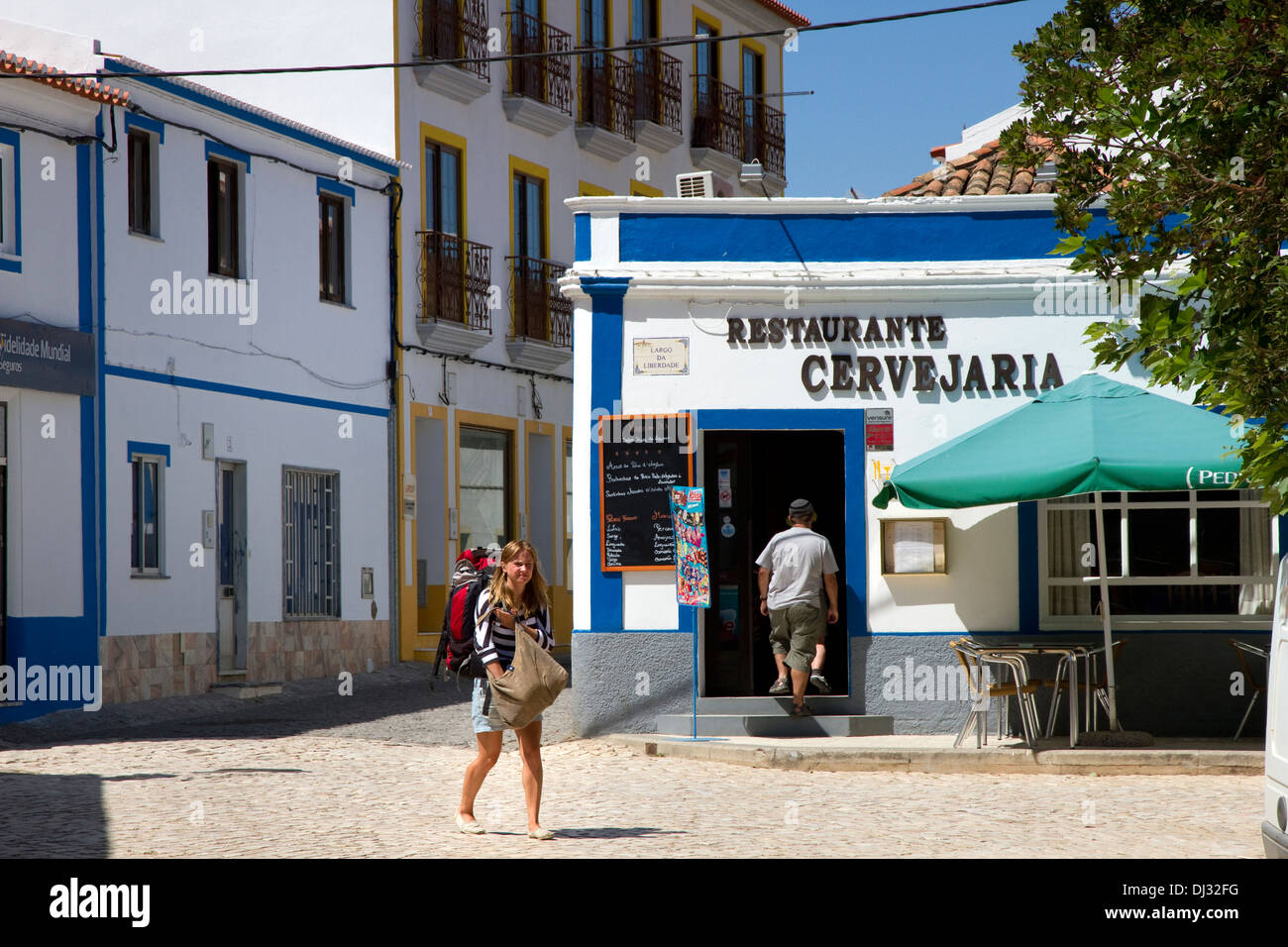Cafe / Bar  in Aljezur, Western Algarve, Portugal. Stock Photo