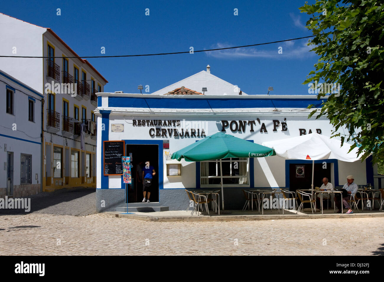 Cafe / Bar  in Aljezur, Western Algarve, Portugal. Stock Photo