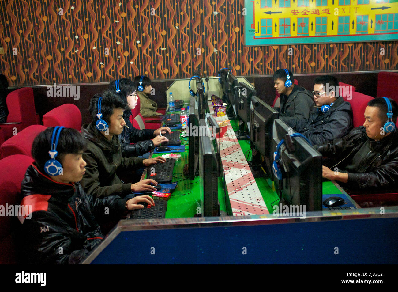 An internet cafe in Beijing, China. 2013 Stock Photo