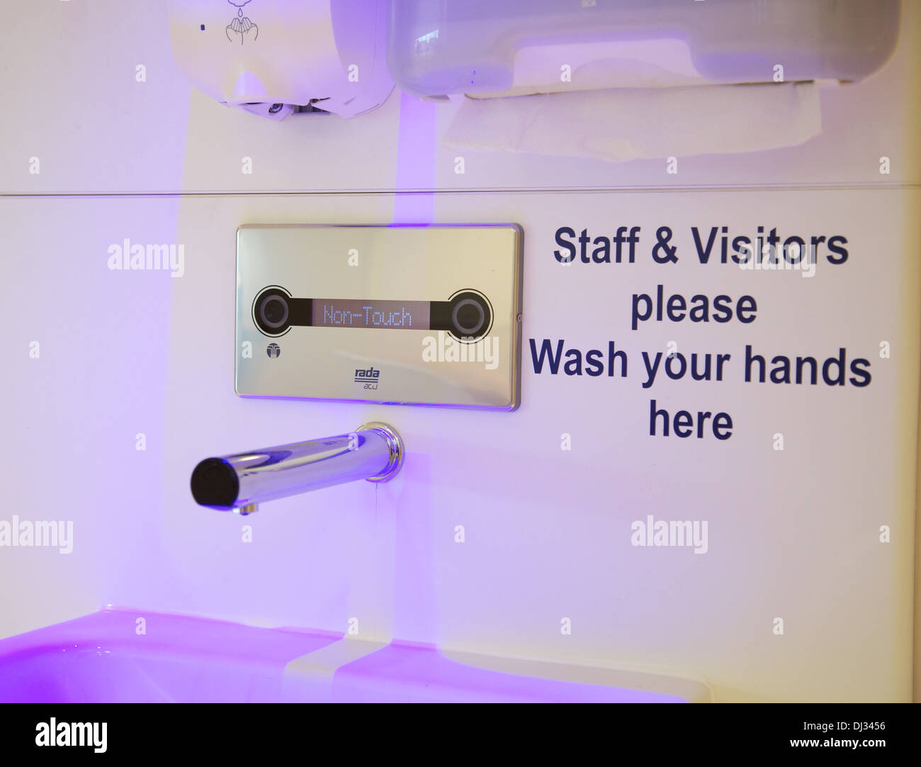 Brand new hand washing facilities at a new NHS hospital facility Stock Photo Alamy