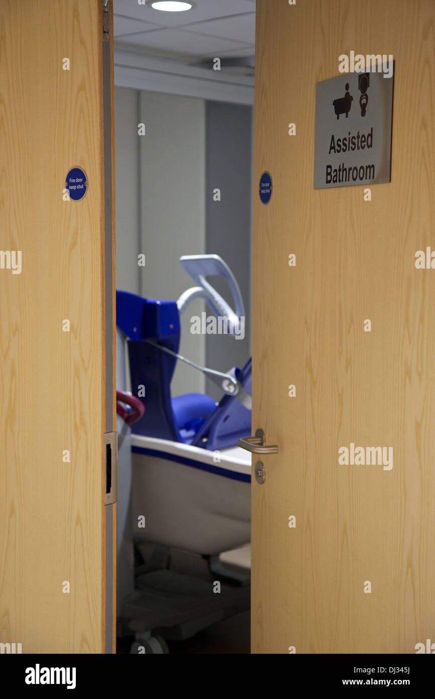 Assisted bathroom facility at a new NHS hospital Stock Photo Alamy