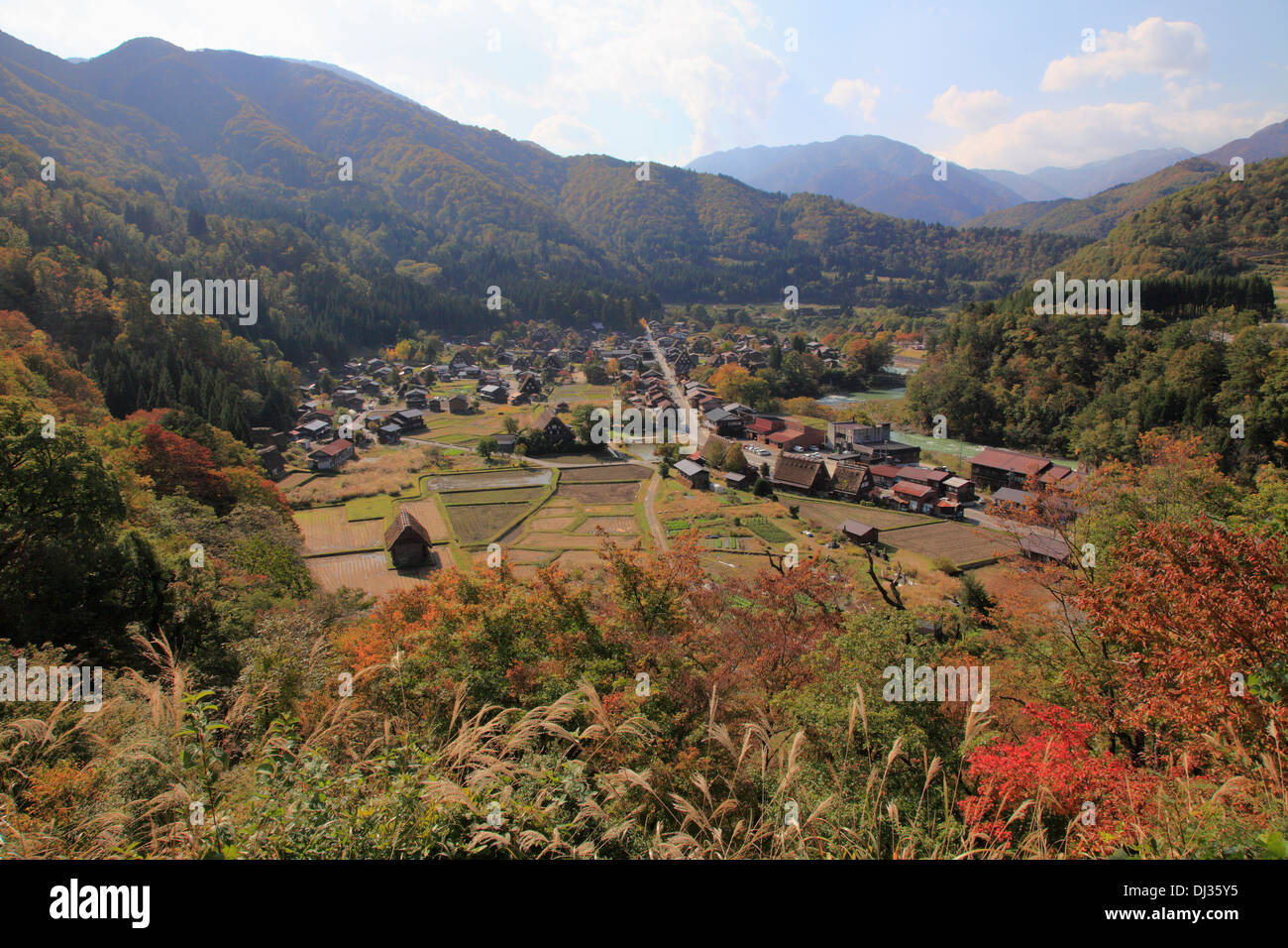 Japan, Hida, Shirakawa-go, Ogimachi, village Stock Photo - Alamy