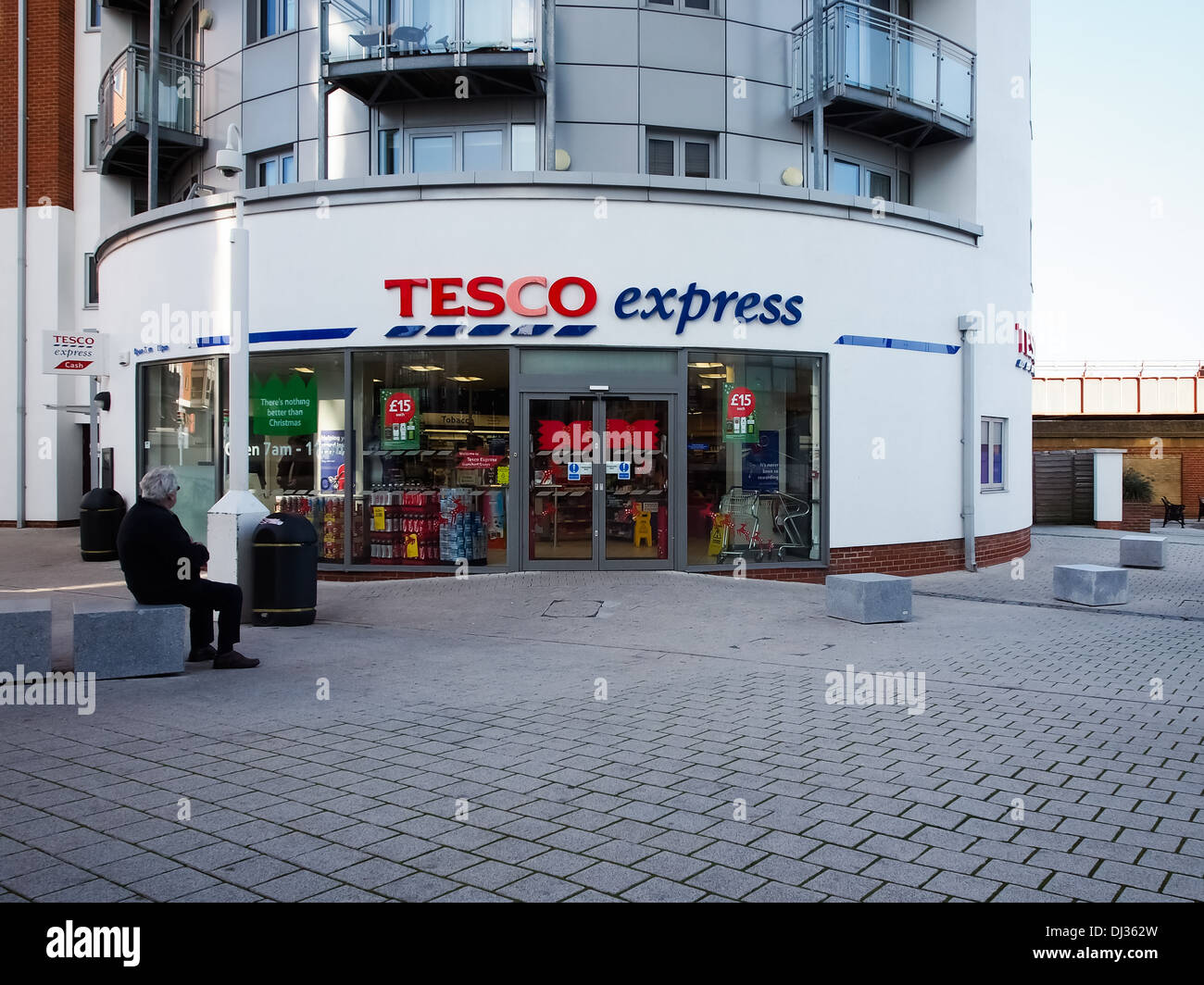 A Tesco Express convenience store at Gunwharf Quays, Portsmouth Stock Photo