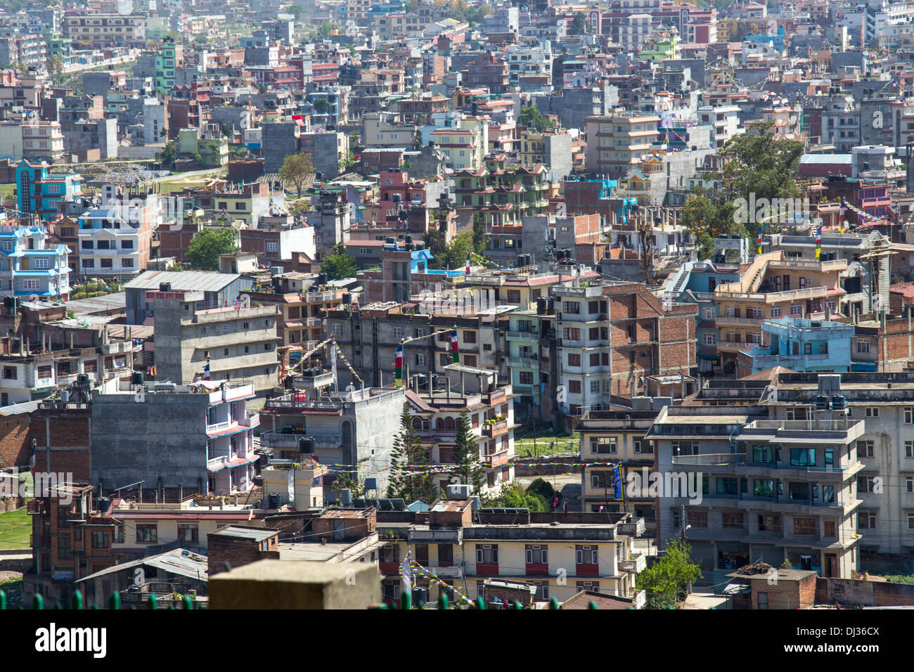 Urban sprawl in Kathmandu, Nepal Stock Photo