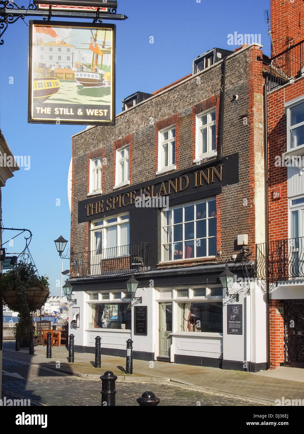 The spice island inn and The Still and West public house in old Portsmouth, Hampshire Stock Photo