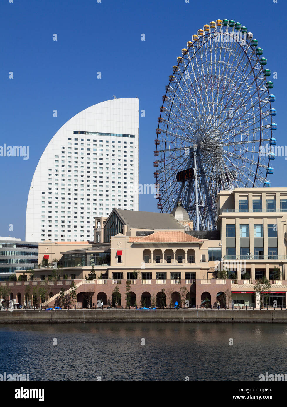 Japan, Yokohama, Minato Mirai, InterContinental, Ferris Wheel, Stock Photo