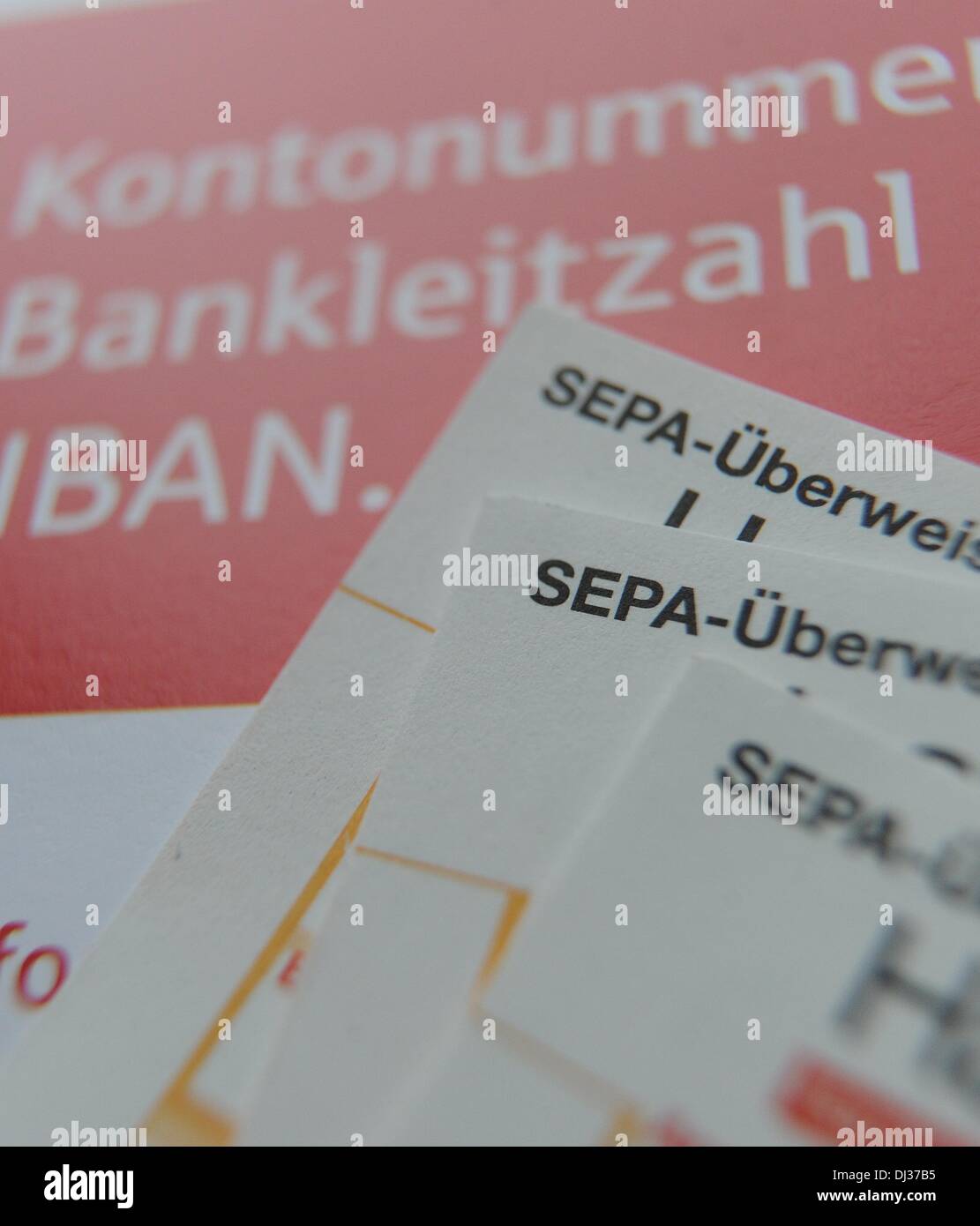 Hamburg Germany 15th Nov 2013 Illustration Sepa Bank Transfer Forms Lie On An Information Flyer In Hamburg Germany 15 November 2013 Starting On 01 February 2014 The National Account Numbers Are Replaced