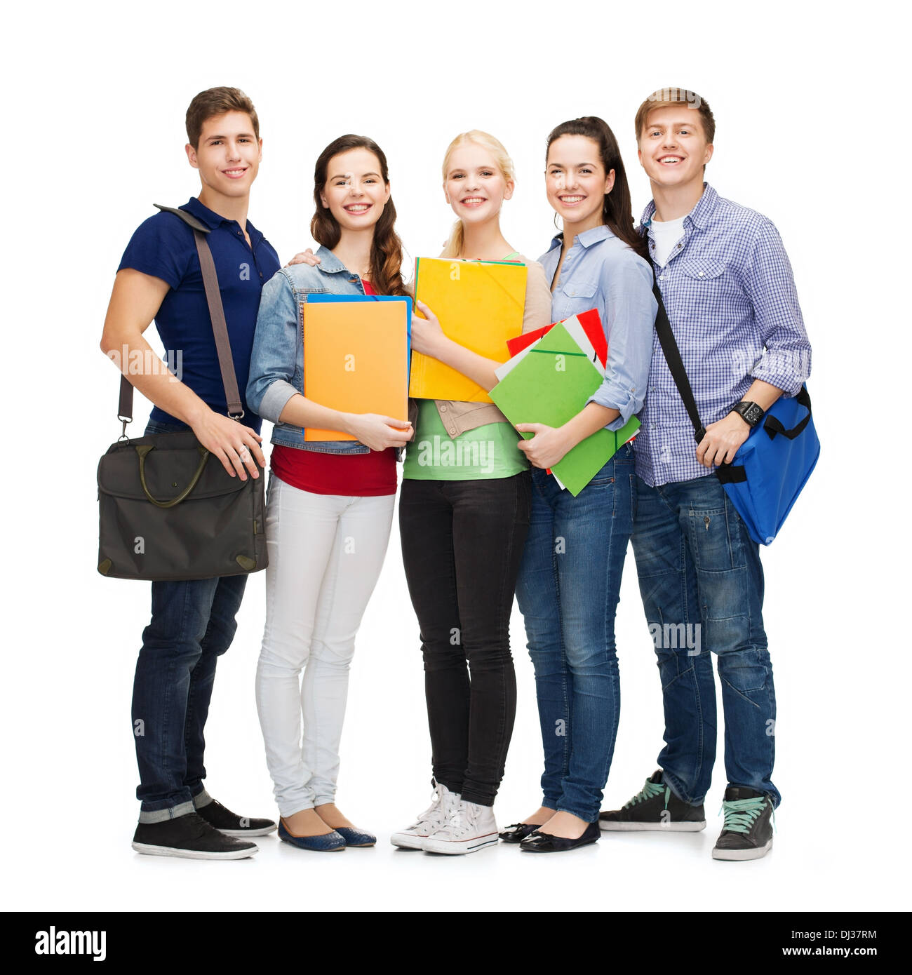 group of smiling students standing Stock Photo