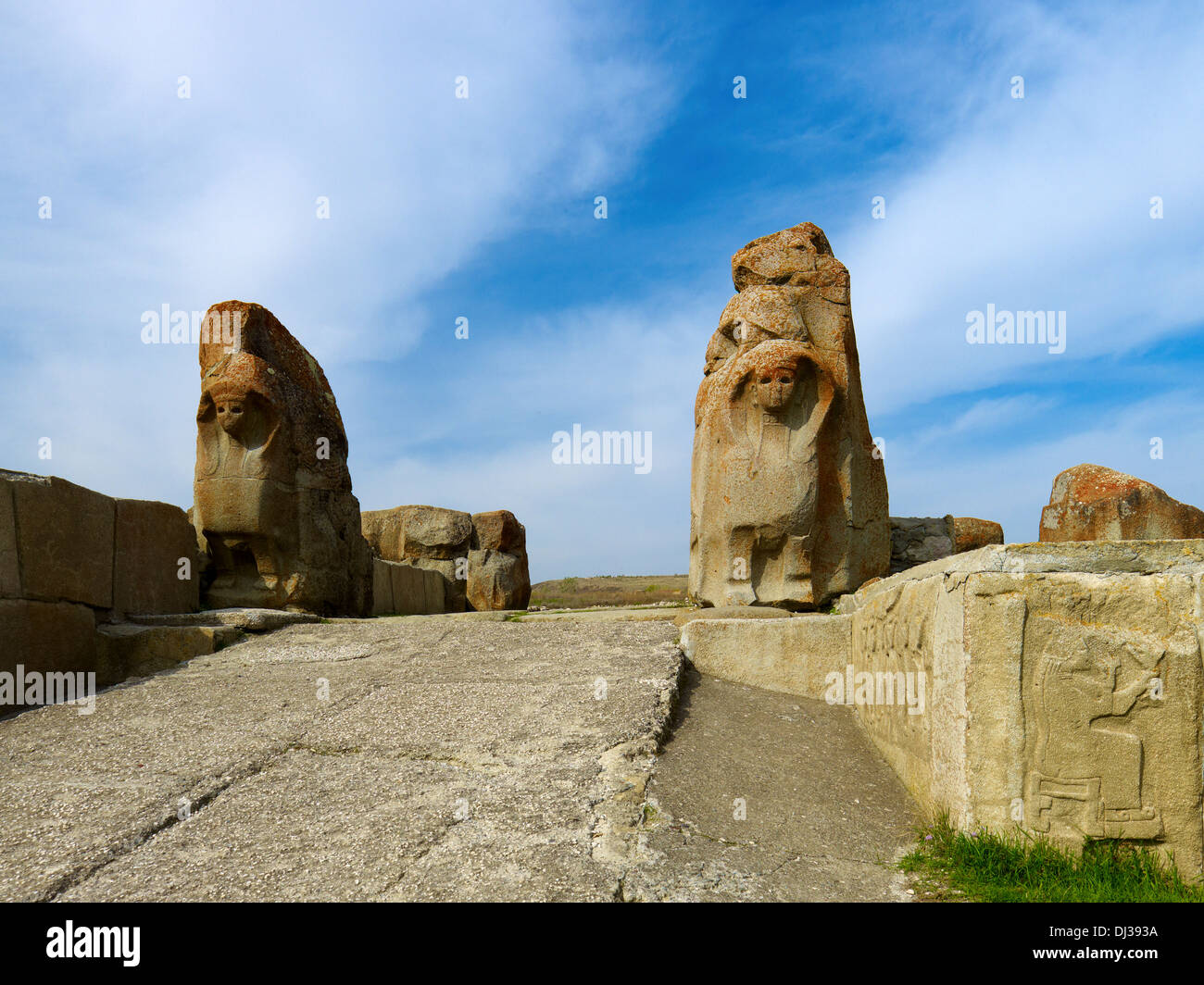Sphinx Gate, Alaca Höyük, Hittite city, Turkey Stock Photo