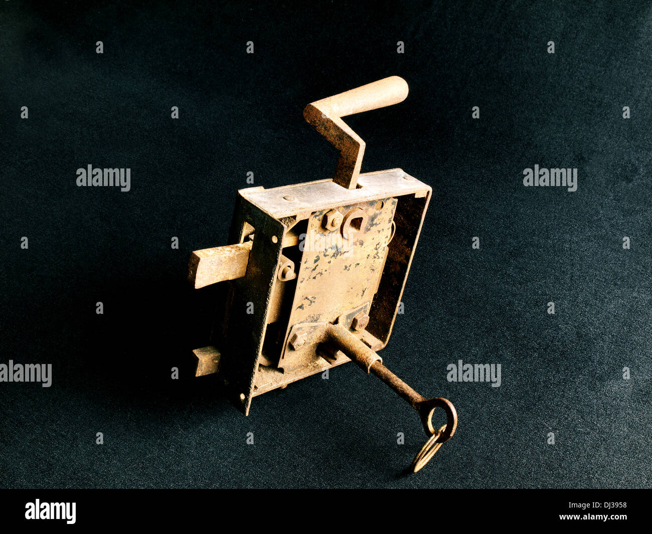 Old rusty door lock. Stock Photo