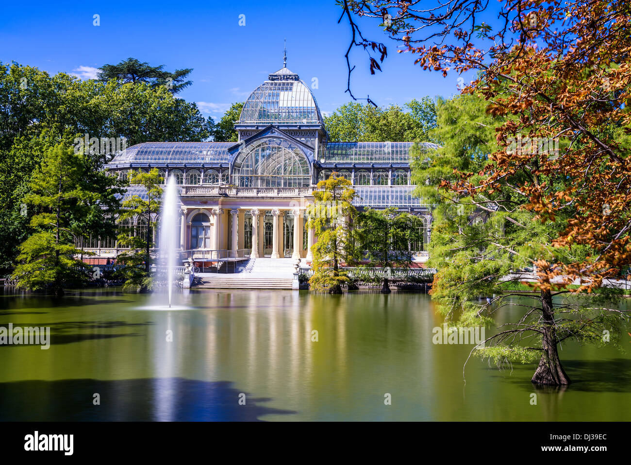 Crystal Palace, Palacio de cristal in Retiro Park,Madrid, Spain. Stock Photo