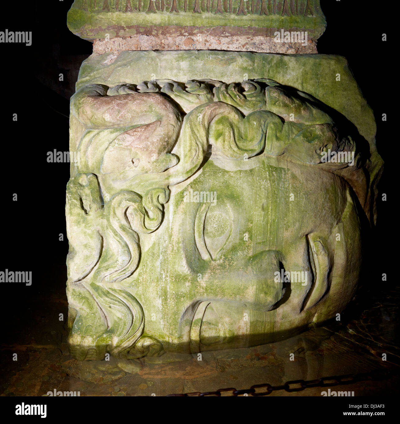 Head of Medusa, Basilica Cistern, Istanbul, Turkey Stock Photo