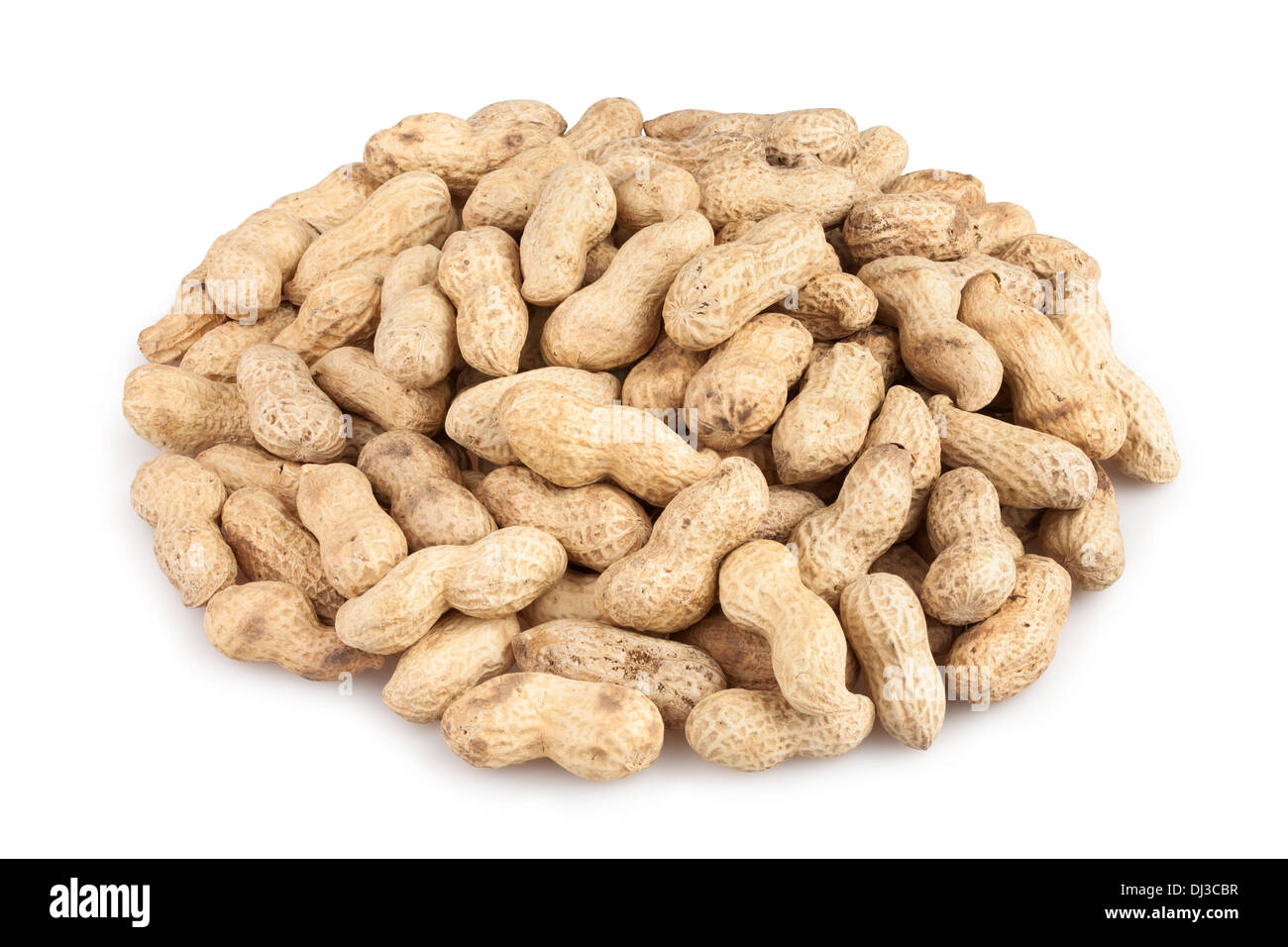 peanuts heap isolated on white Stock Photo