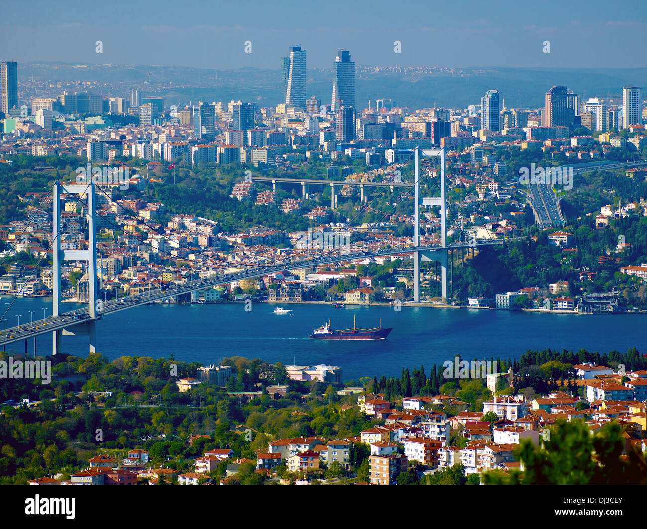Bosphorus Bridge with Ortakoy district, Istanbul, Turkey Stock Photo