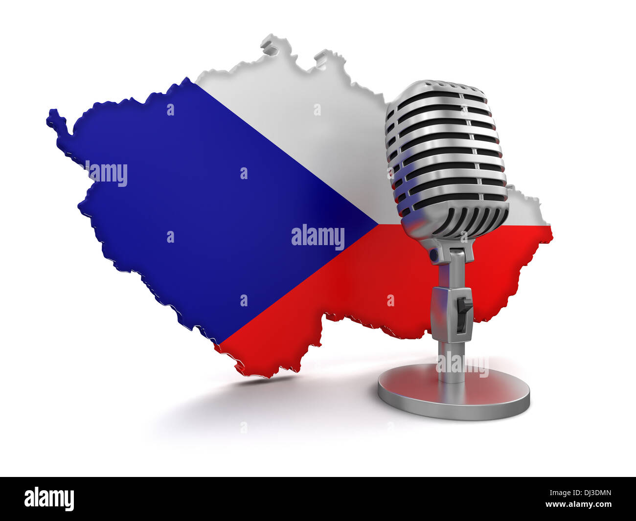 Microphone and Czech (clipping path included Stock Photo - Alamy