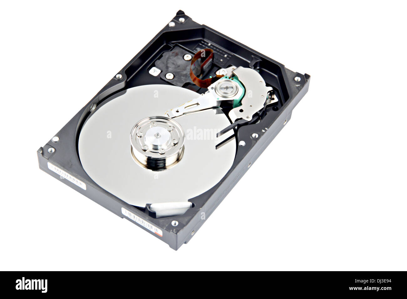 The open Harddisk and focus picture in Disk storage. Stock Photo