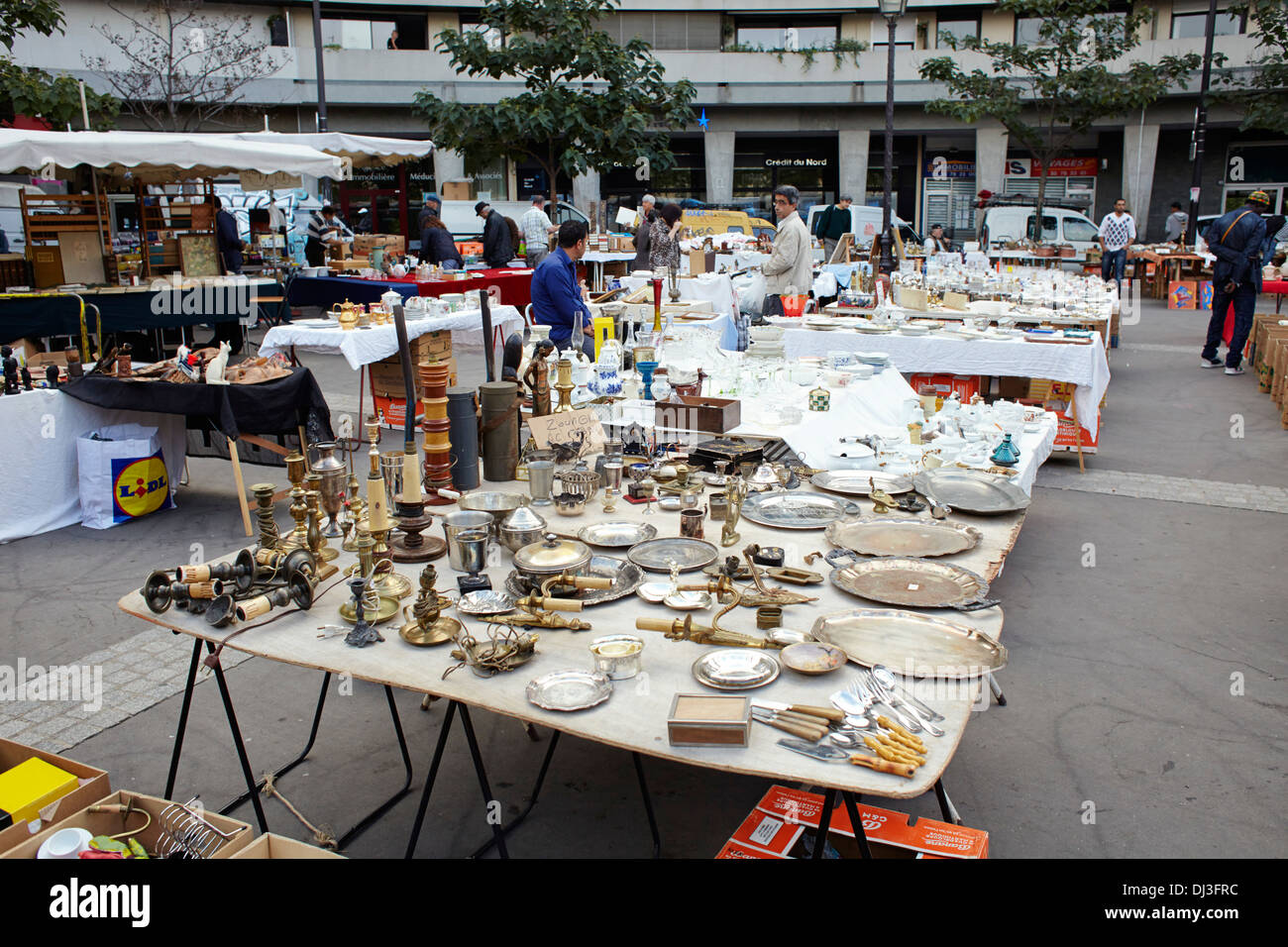 Flea market in Paris, France Stock Photo Alamy