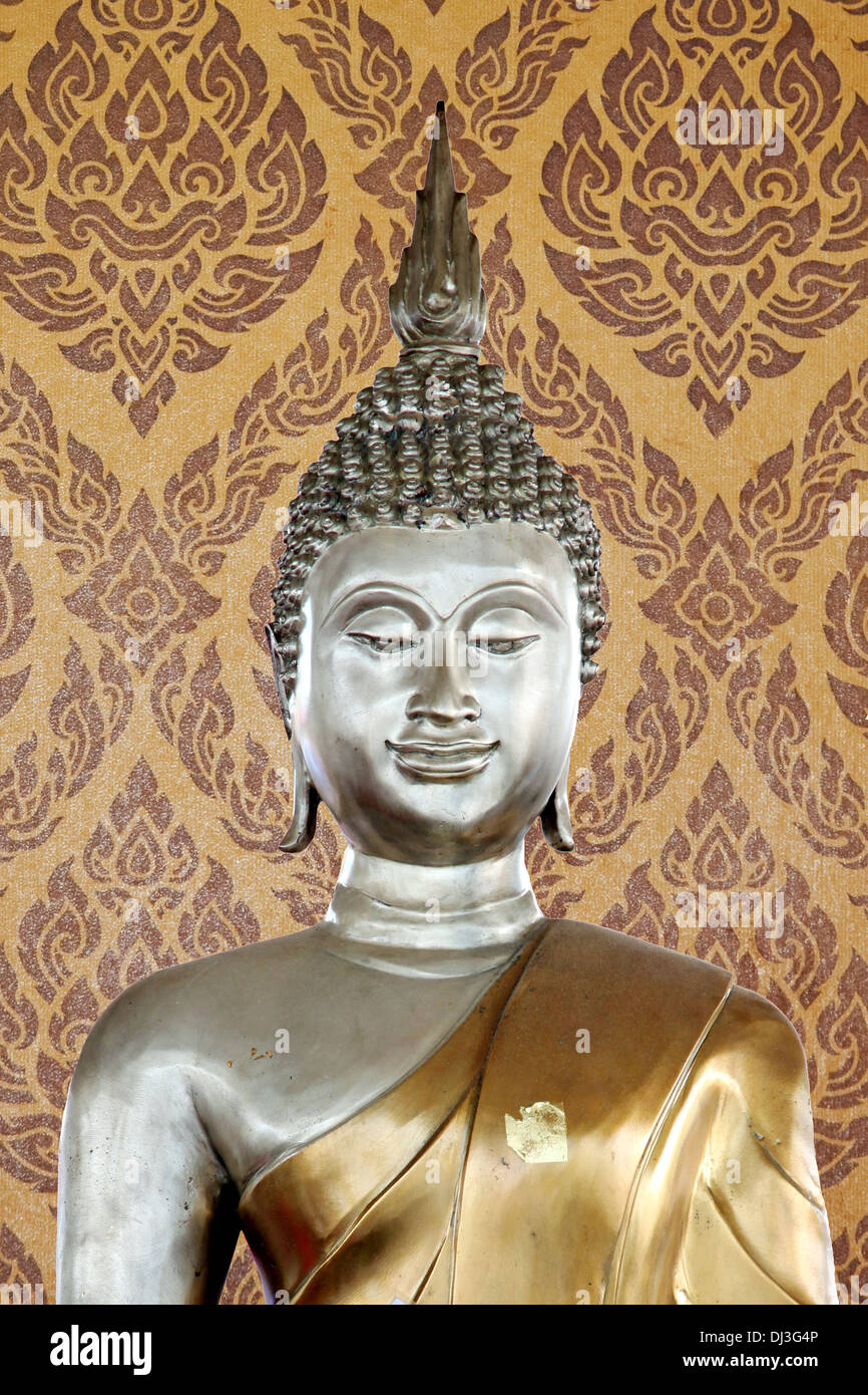 Picture Buddha statue in the background of Pattern Thailand. Stock Photo