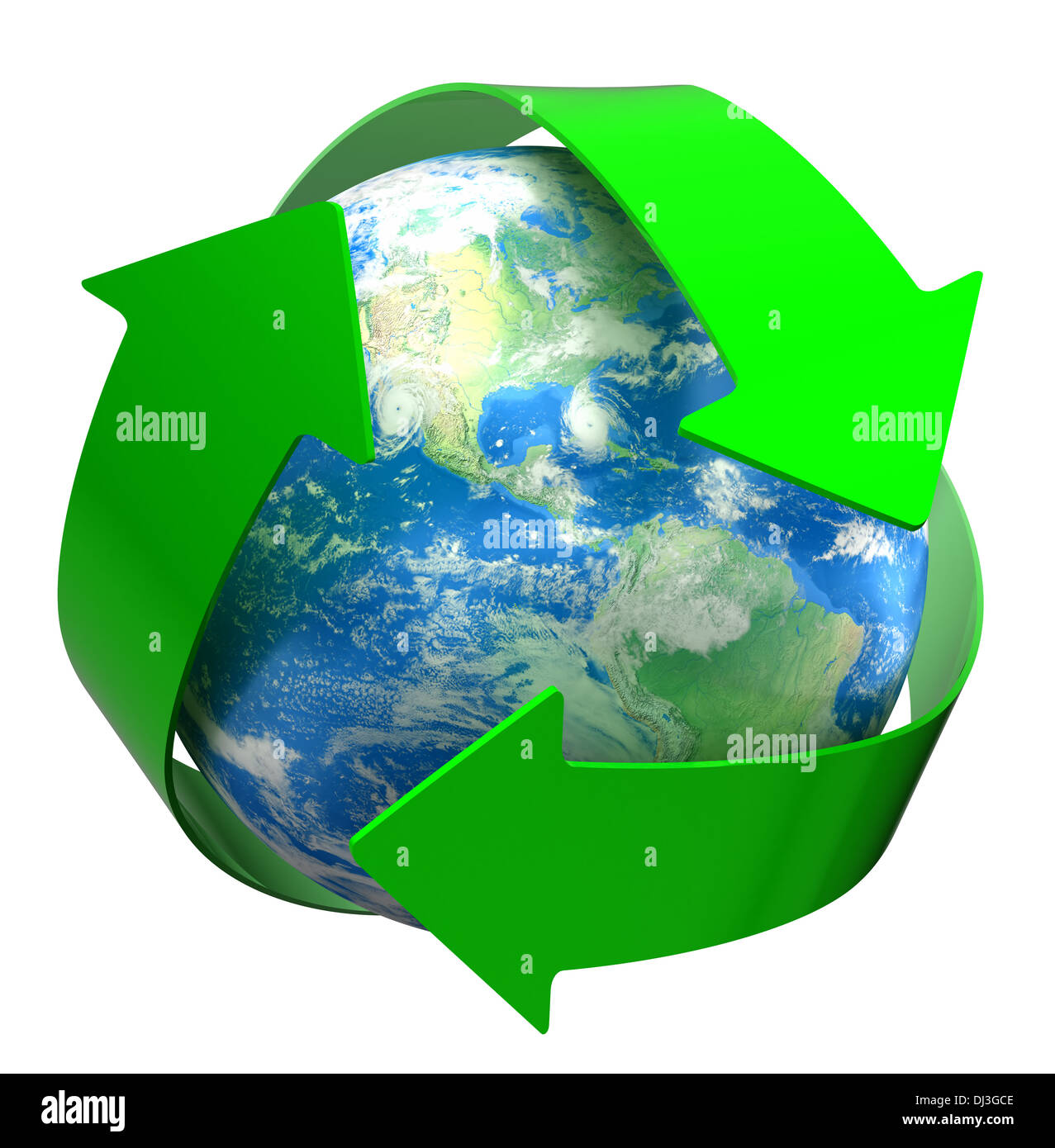 Recycle Globe (clipping path included) Stock Photo