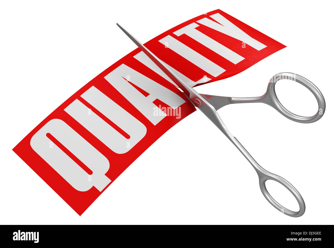 Scissors and Quality (clipping path included Stock Photo - Alamy