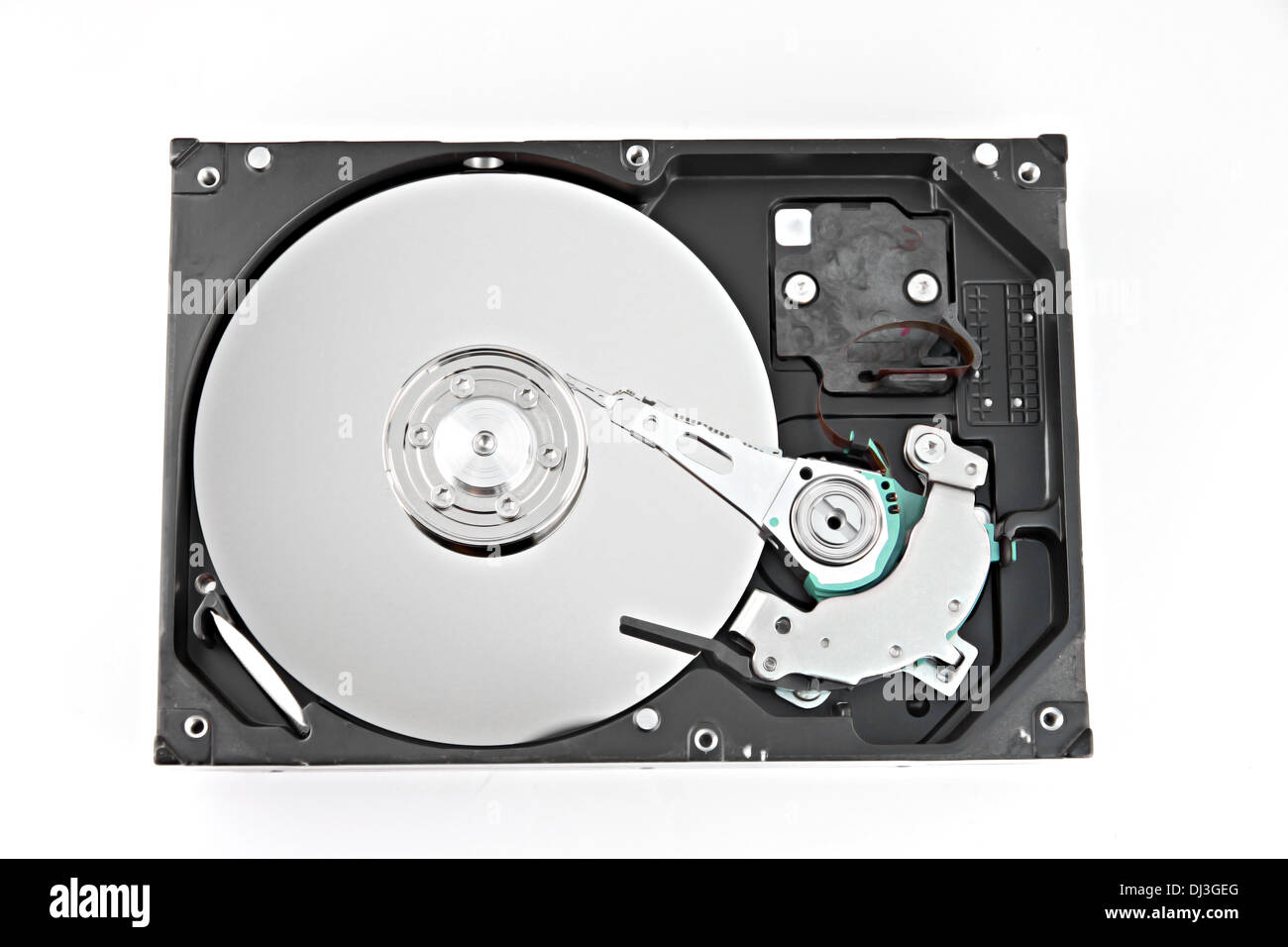 The open Hard disk and focus picture in Disk storage. Stock Photo