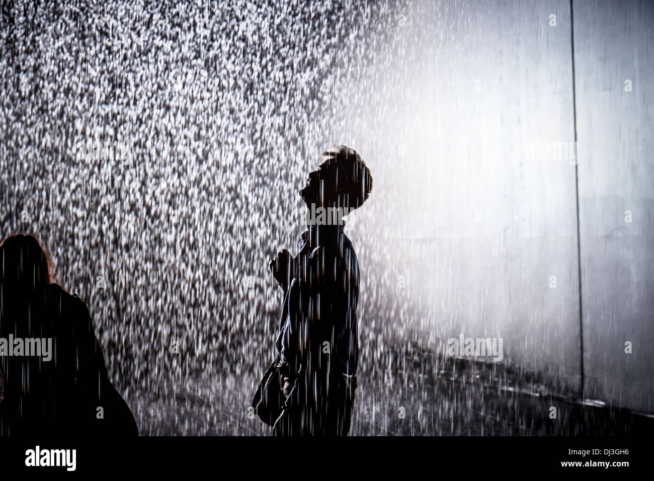 The Rain Room At Barbican Centre In London Stock Photo