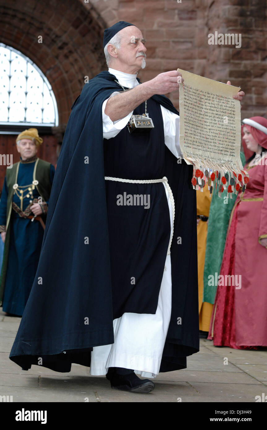 Re-enactment group performing The Declaration of Arbroath 1320 Stock Photo