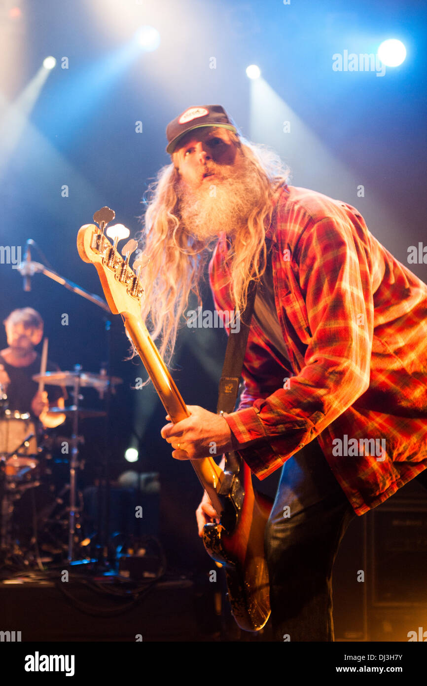 London, UK. 20th November 2013. Jack Bessant Reef bassist, performing at one-off KOKO show as part of their 20th Anniversary Tour. London, UK 20th November 2013. Credit:  martyn wheatley/Alamy Live News Stock Photo
