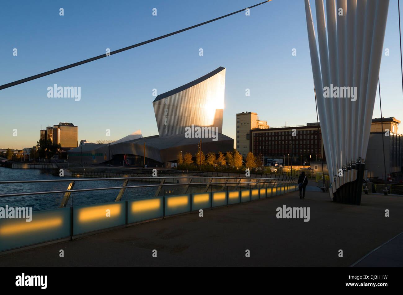 The Imperial War Museum North from the MediaCityUK bridge, Salford ...
