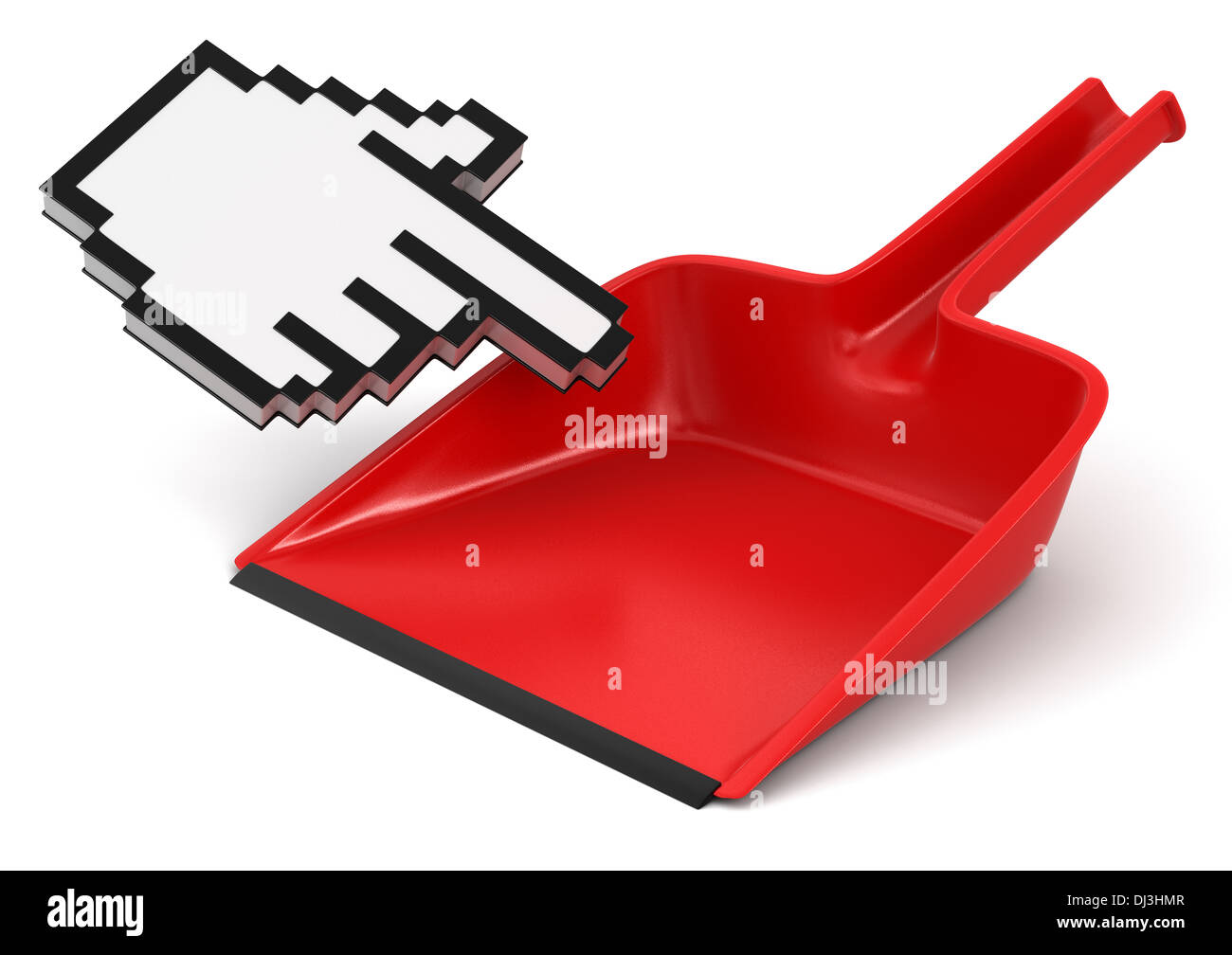 dustpan and Cursor (clipping path included) Stock Photo