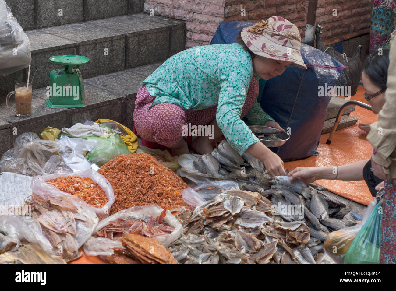 Street market in Ho Chi Minh city (Saigon), Vietnam Stock Photo