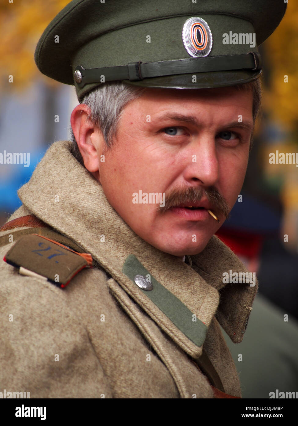 cossack in the uniform of the period of World War First Stock Photo
