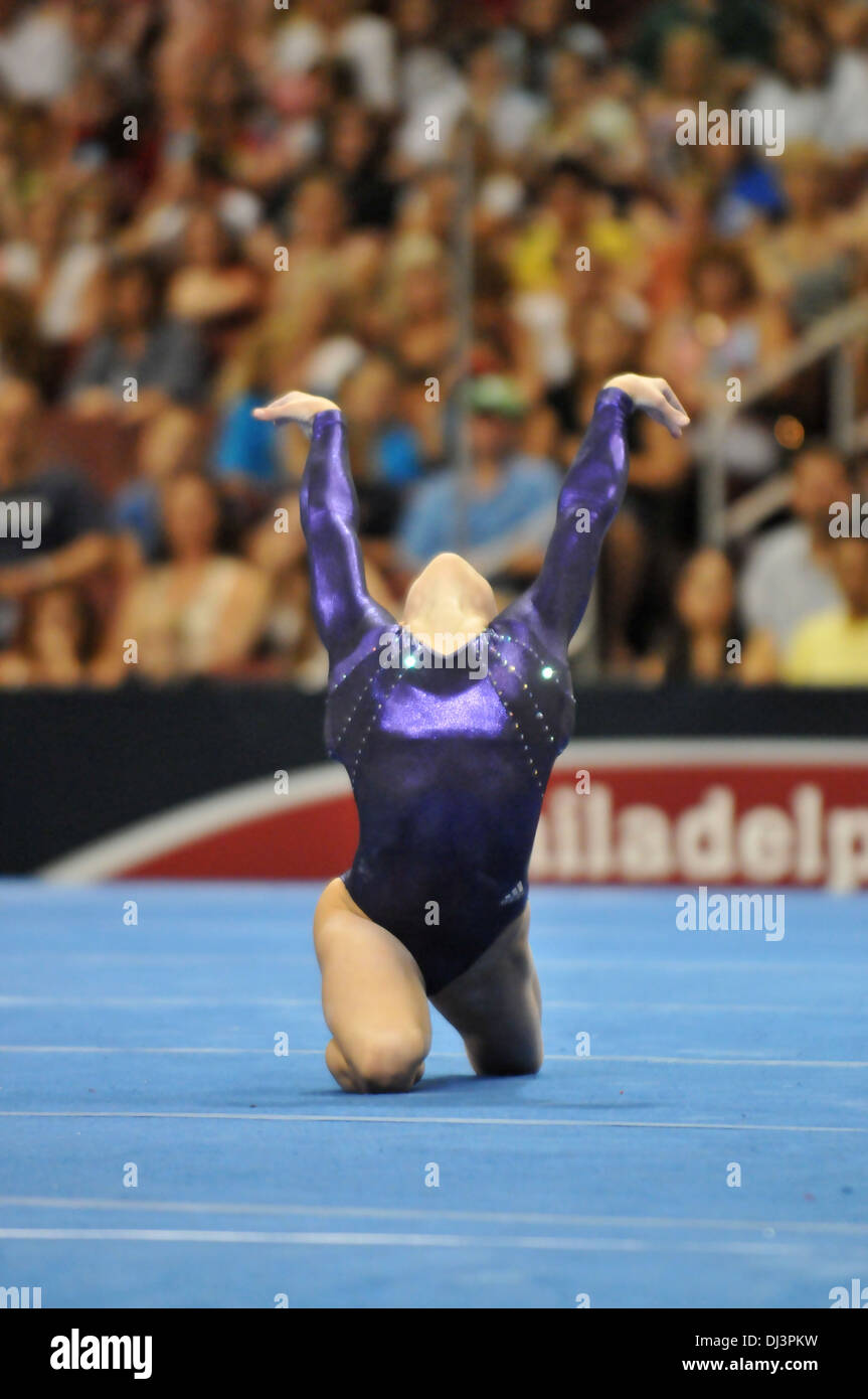 Shawn Johnson competes during the floor during the U.S. Olympic Gymnastics Team Trials hosted in