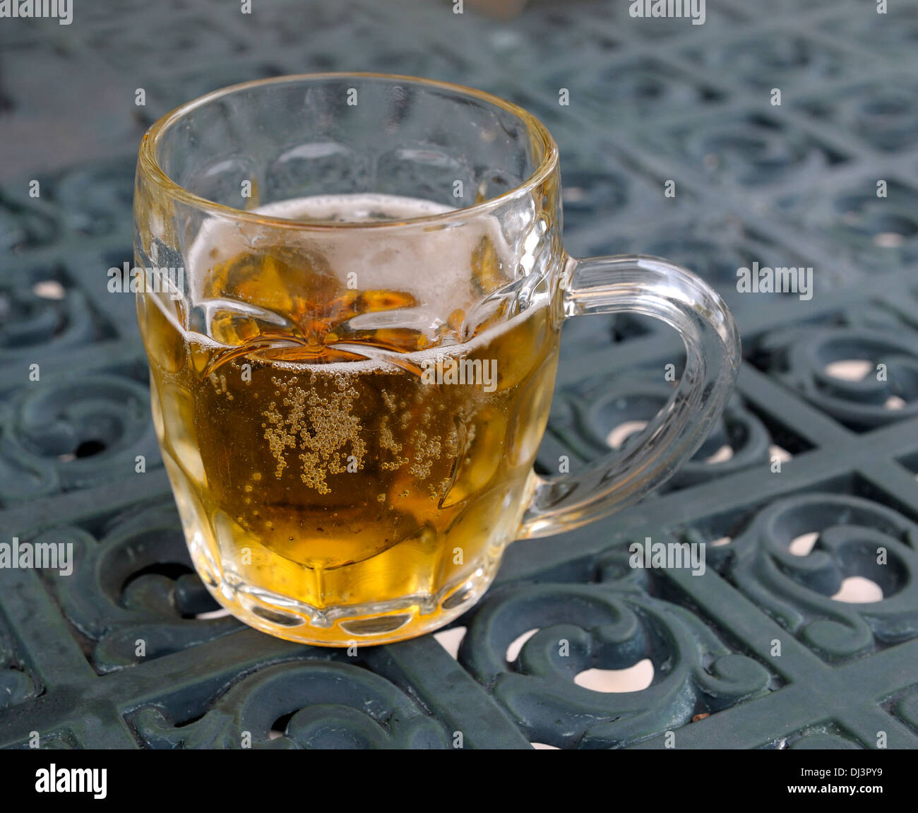A tankard Glass of lager beer Stock Photo