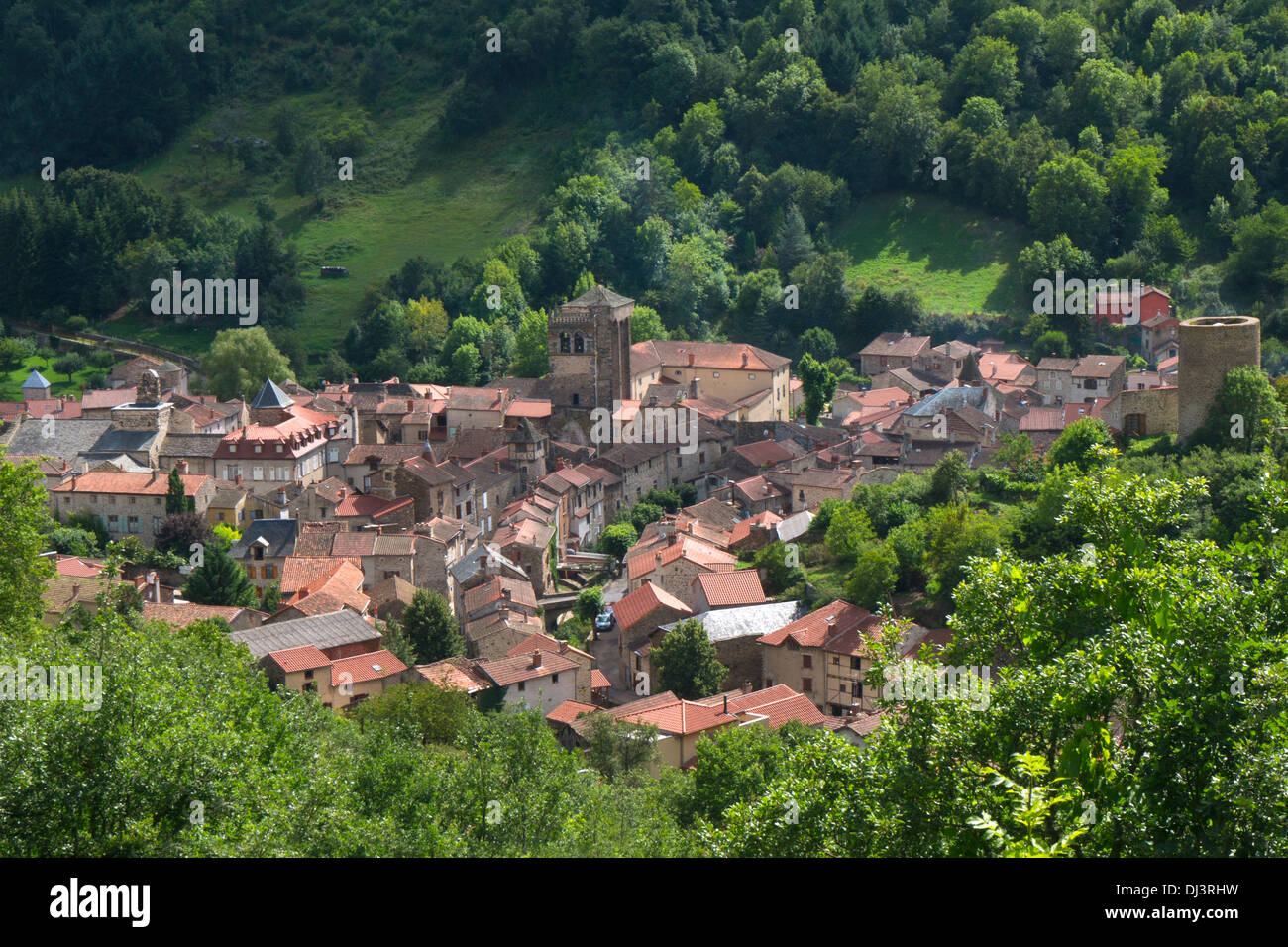 Pretty Medieval village of Blesle in Haute-loire Cantal region of central France Stock Photo