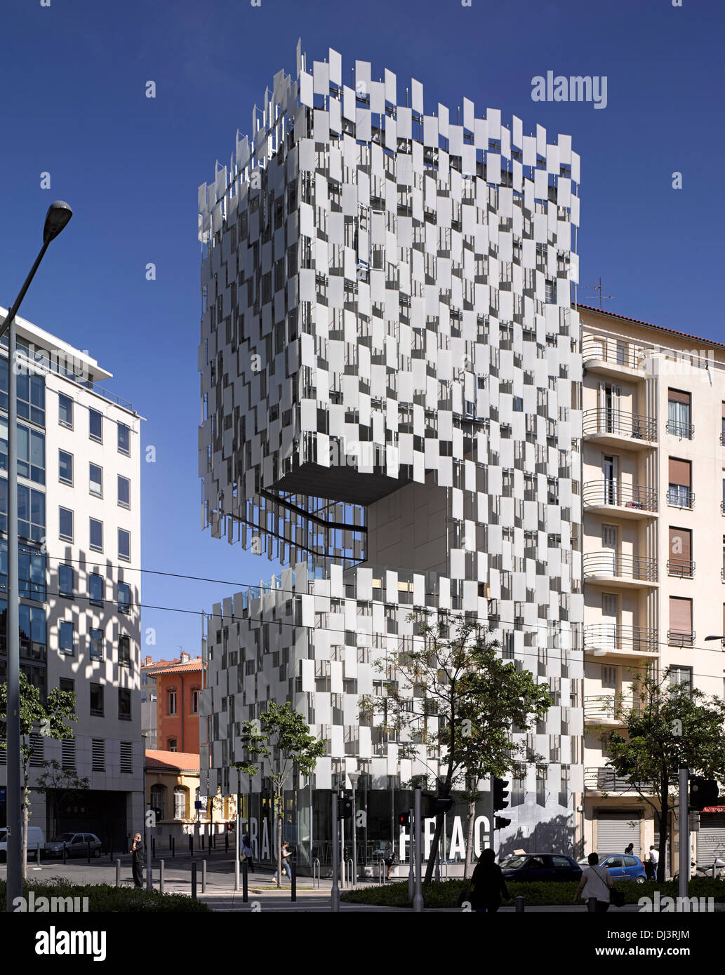FRAC, Marseille, France. Architect: Kengo Kuma, 2013. Overall Exterior View. Stock Photo