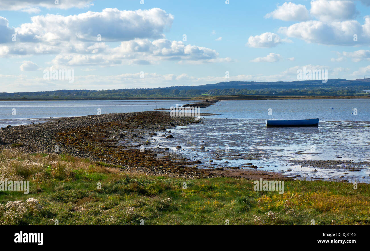 Old wooden rowing boat and estuary at Wexford, County Wexford, Ireland Stock Photo