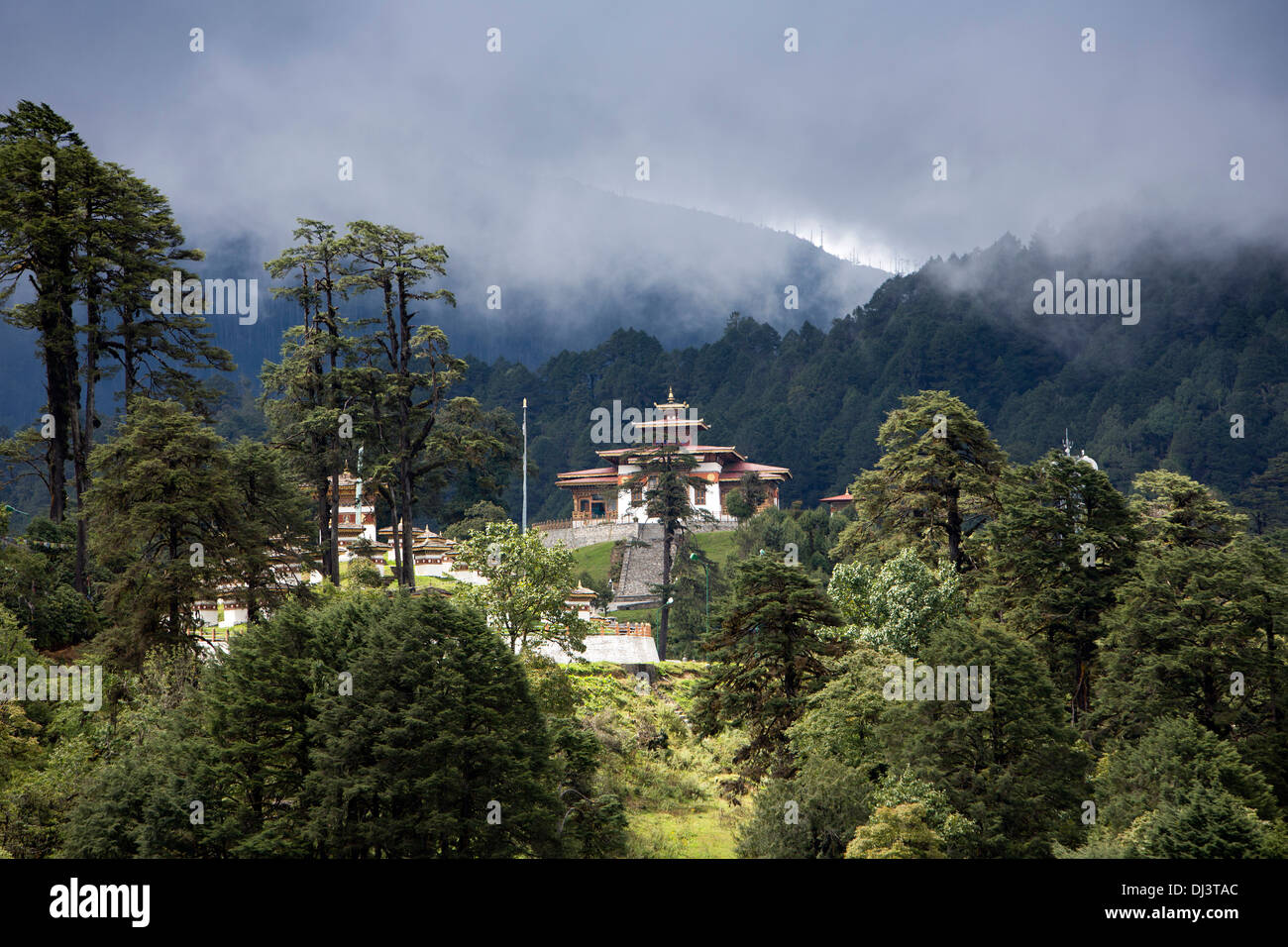 Bhutan, Dochu La pass, Druk Wangyal Lhakhang temple Stock Photo