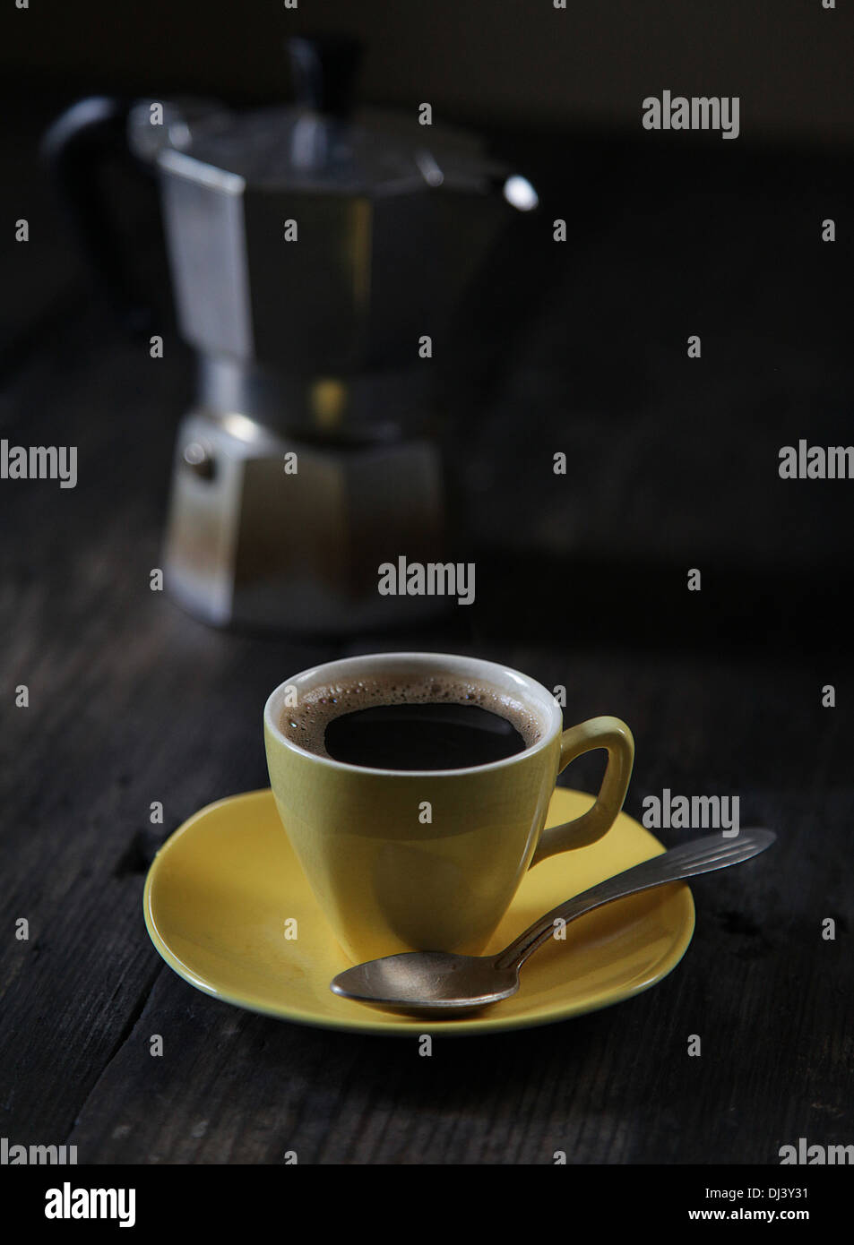 Coffee cup on table Stock Photo
