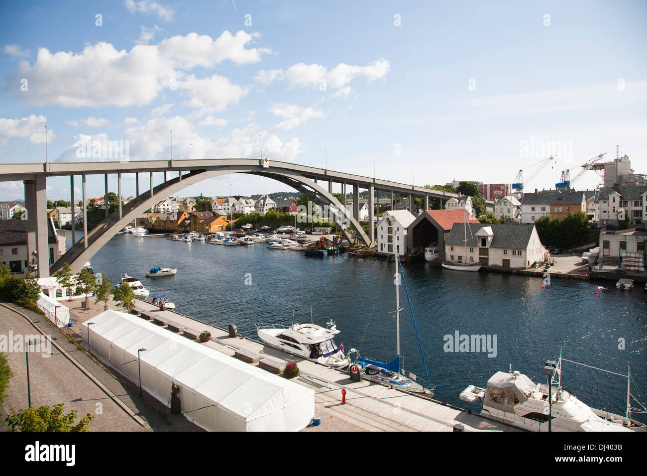 europe, norway, haugesund town, risoy bridge Stock Photo