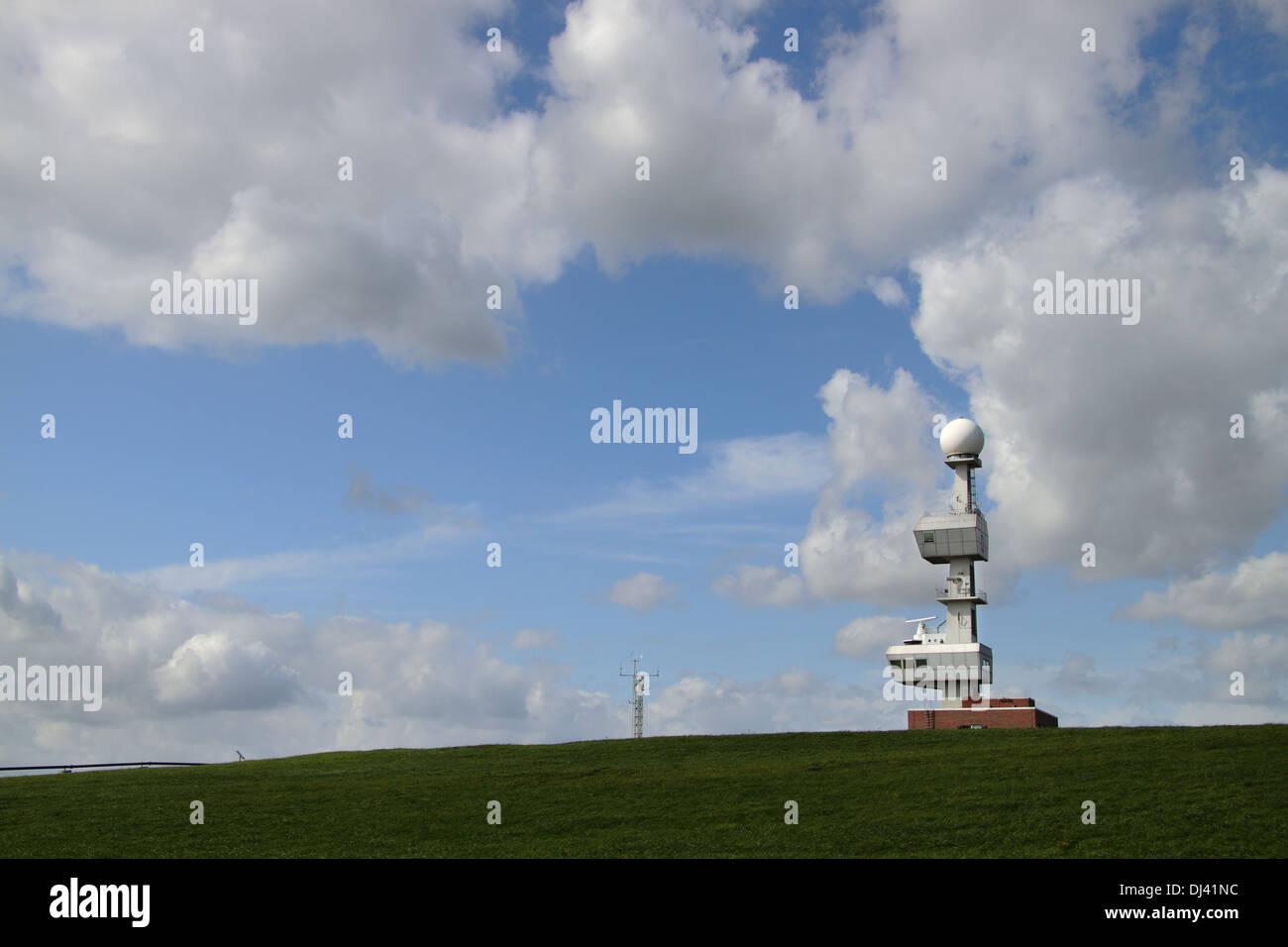 Radar tower on the Knock East Frisia Stock Photo