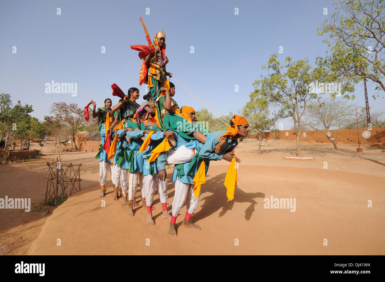 Tribal dance, Shilpgram, Udaipur, Rajasthan India Stock Photo