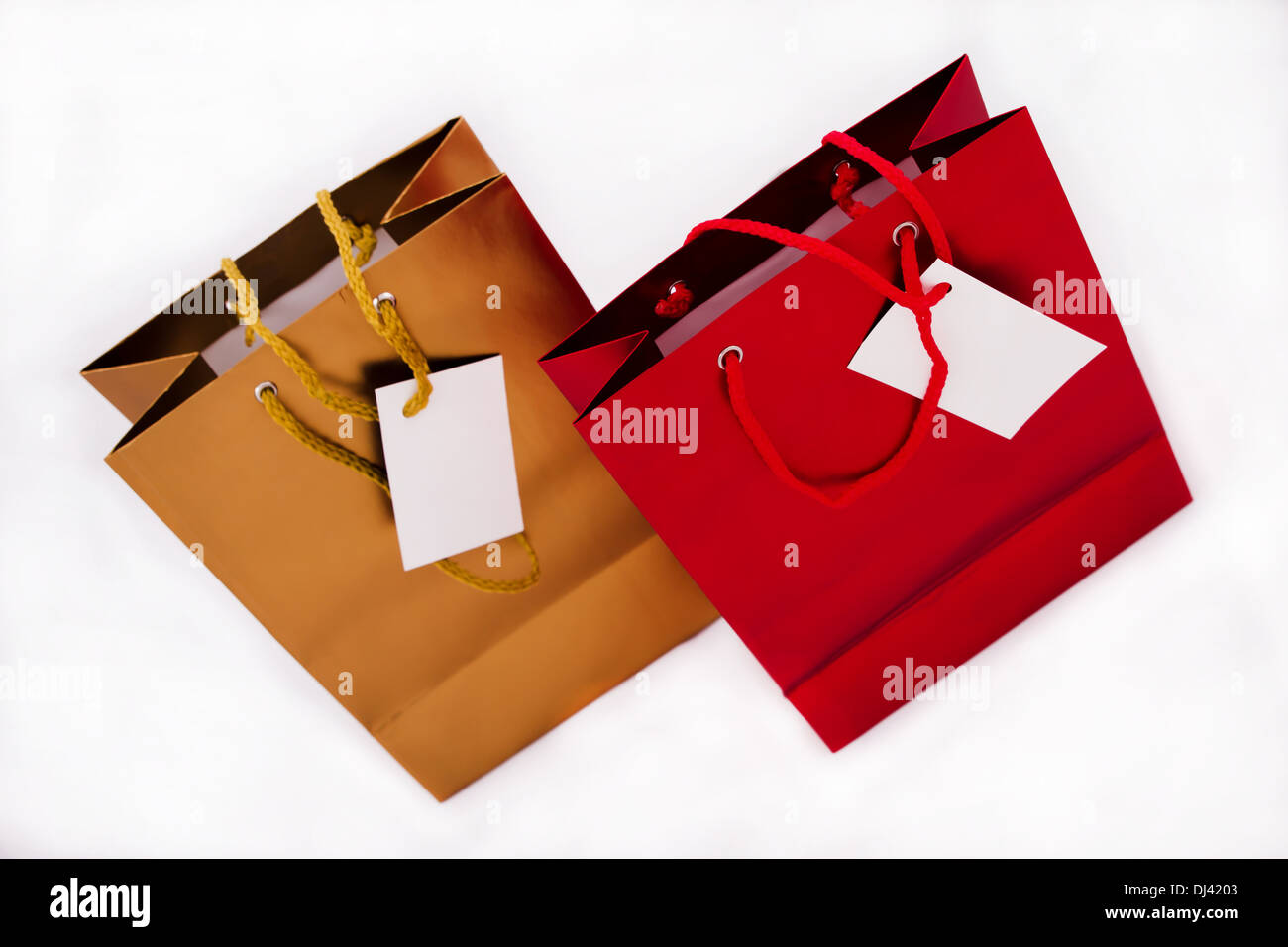 red and gold gift bags