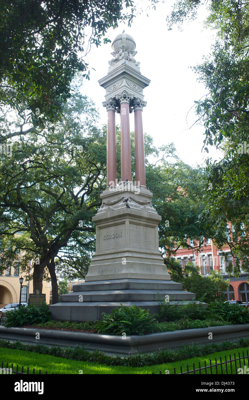 Gordon monument, Savannah, Georgia, USA Stock Photo