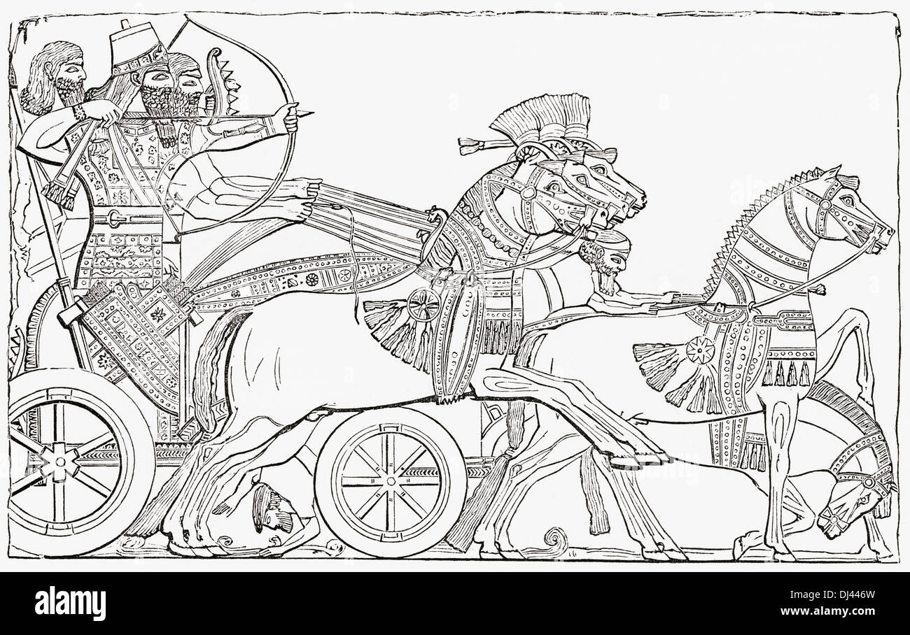 Assyrian war chariot Stock Photo - Alamy