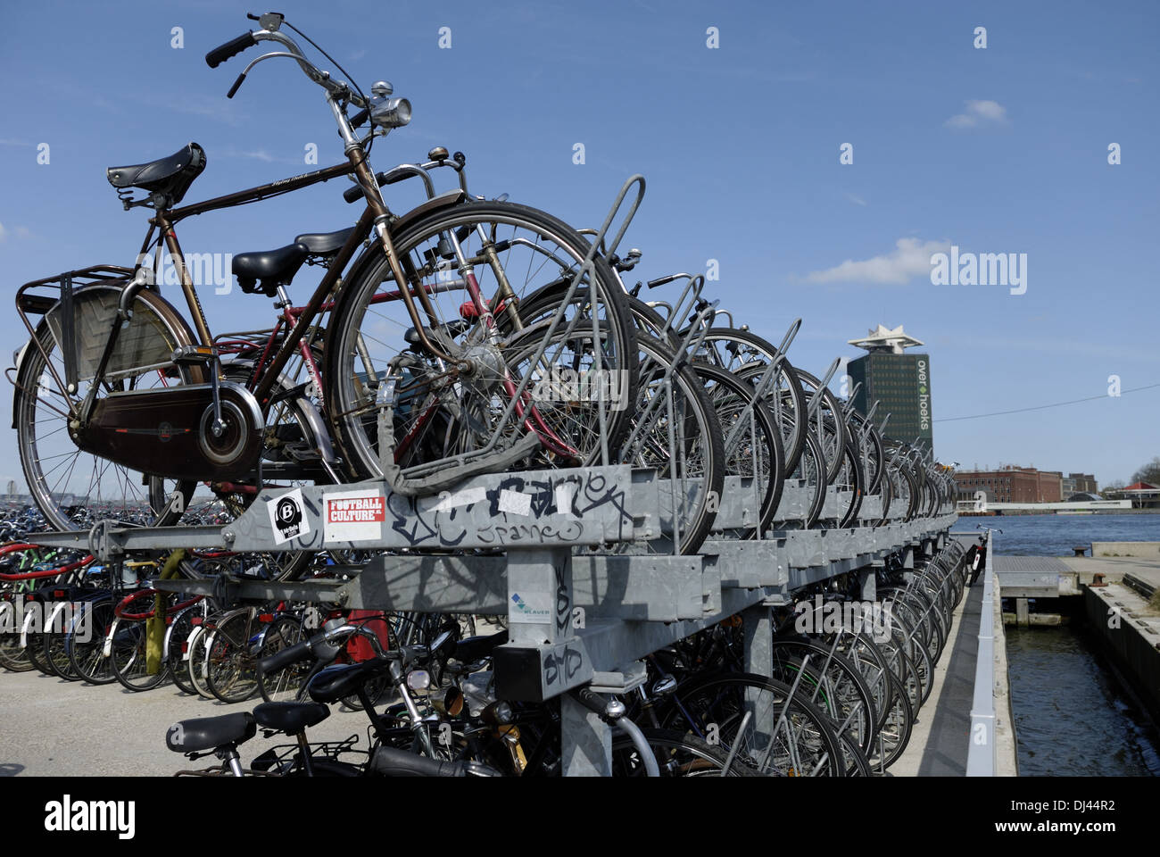 Bicycle Parking Lot in Amsterdam Stock Photo Alamy