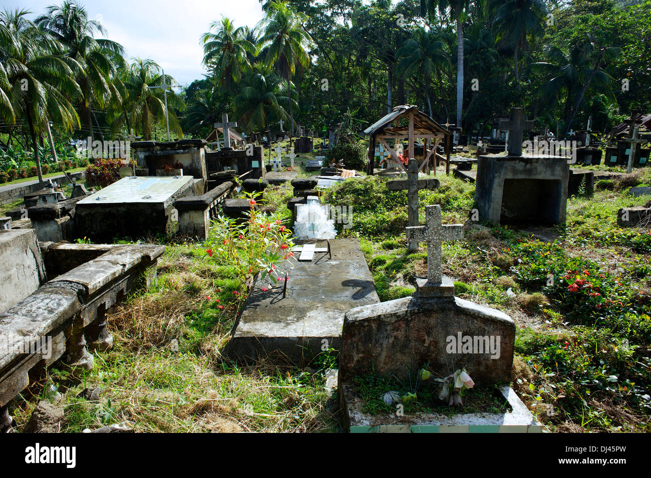 Rural graveyard, Baracoa, Cuba Stock Photo